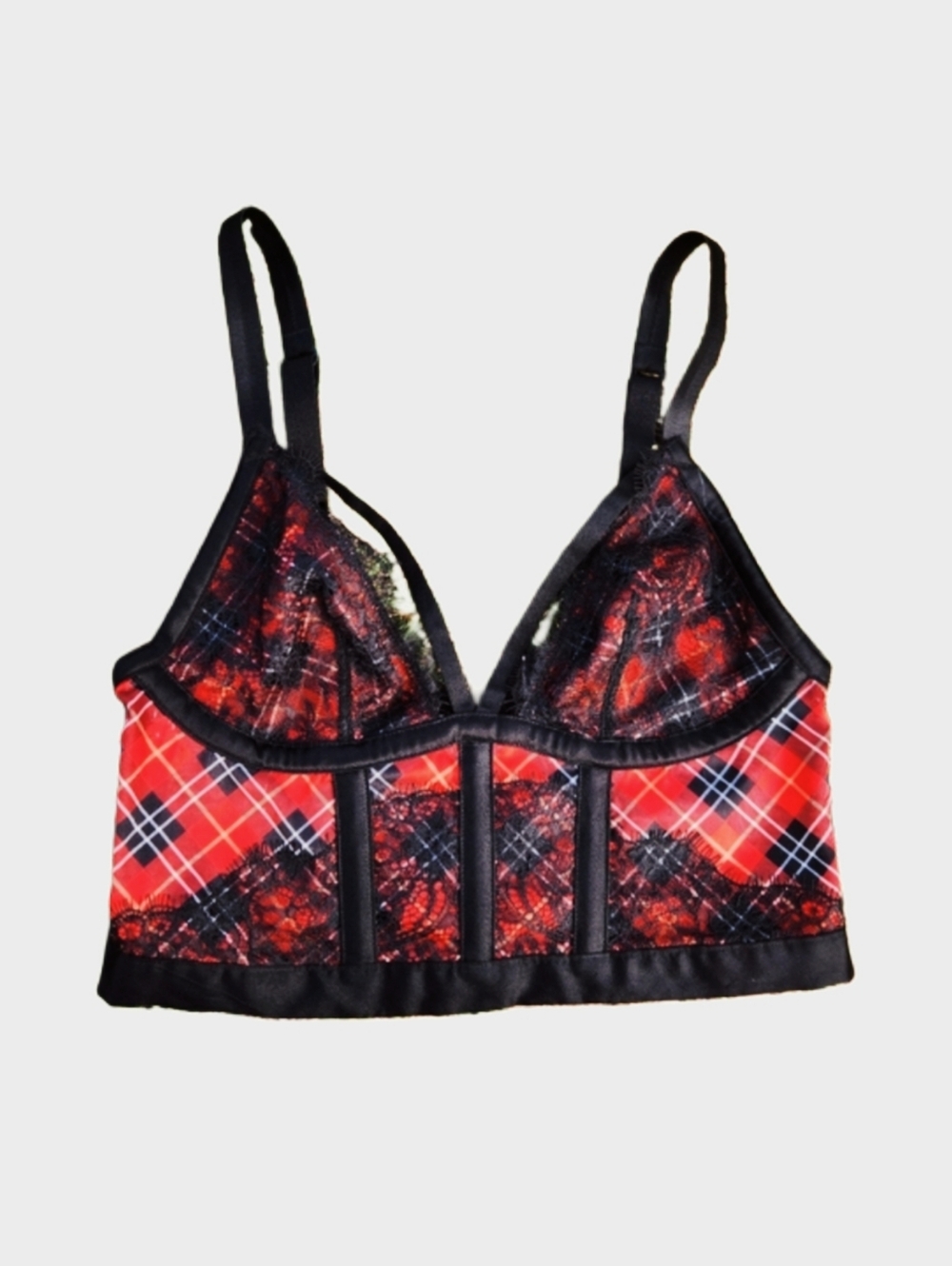 Victoria's Secret Plaid Lace Corset Top !